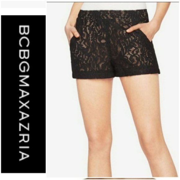 NWT BCBGMaxAzria Lilli Black Lace Shorts.SZ XS